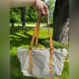Tan and Gray Magnolia Hearth & Hand Women's Tote Bag